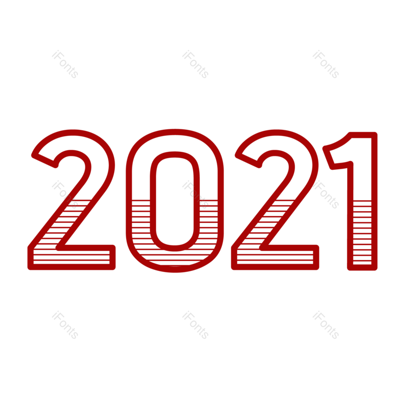艺术字图片,几何元素,红色PNG,新年免抠素材